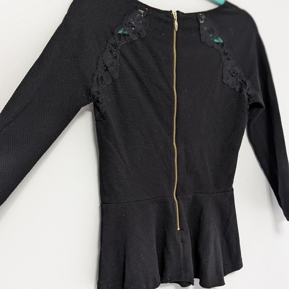 JUICY COUTURE - Black Peplum Lace Top - Picture 6 of 7